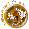 Sello dorado de acreditación de la Red Latinoamericana de Reproducción Asistida (Red LARA) que certifica al establecimiento como Centro Oro en 2023.